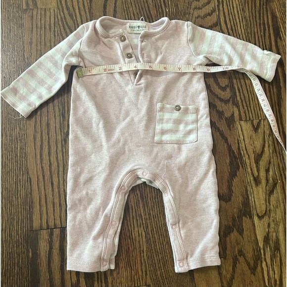 Rabbit and Bear Pink and White 100% Cotton Long Sleeve Jumpsuit Size 3-6 Months - Picture 4 of 6